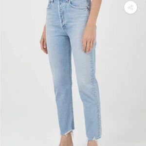 AGOLDE Riley Crop in Bitter sz 32
